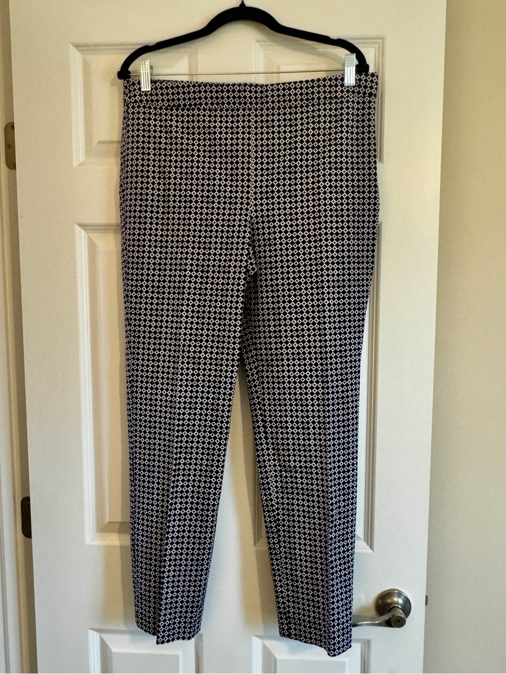Talbots Women's Patterned Navy & White Crop Pants 10